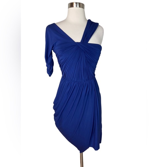 BCBGMaxazria Christina Ruched Asymmetrical Dress Womens Small - Picture 4 of 7